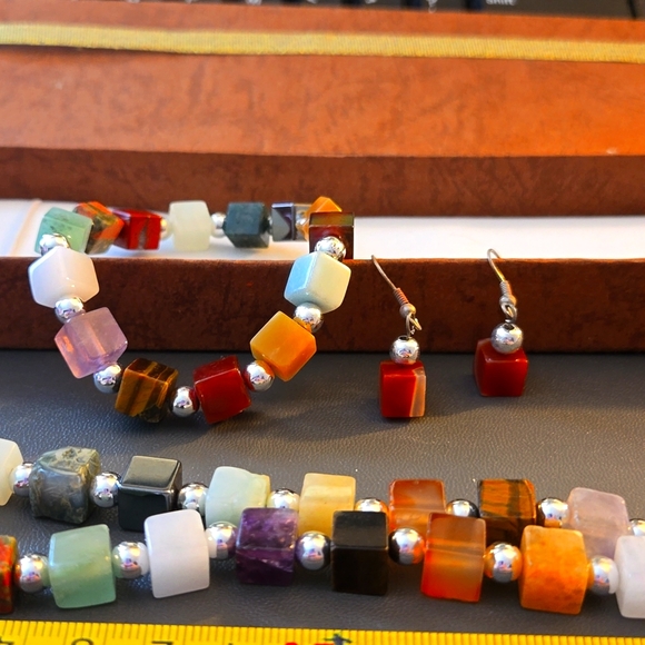 Multicolored stone jewelry set - Picture 5 of 6